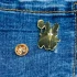 Металевий значок брошка, пін з металу "Зайчик з ложкою" (pin0027)