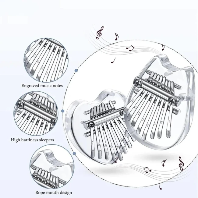 Overtone Mini Kalimba 8 Keys Acrylic Cat