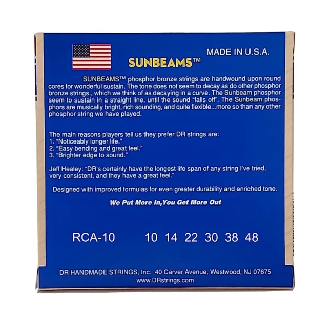 DR RCA-10 SUNBEAM Acoustic Phosphor Bronze - Extra Light 10-48 DR RCA-10 SUNBEAM Acoustic Phosphor Bronze - Extra Light 10-48
