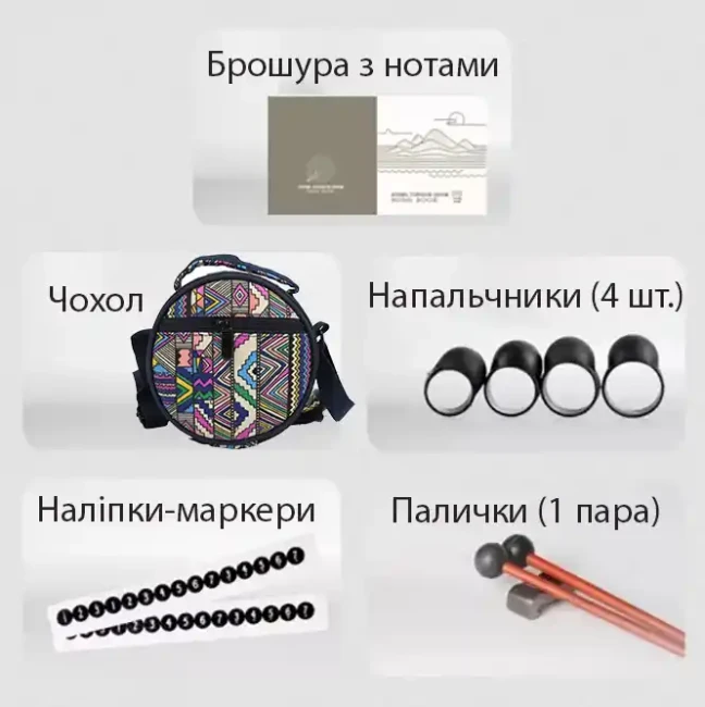 Глюкофон Hluru TCT8-5 Blueberry 5" (13см) 8 нот Tongue Drum Titanium Steel