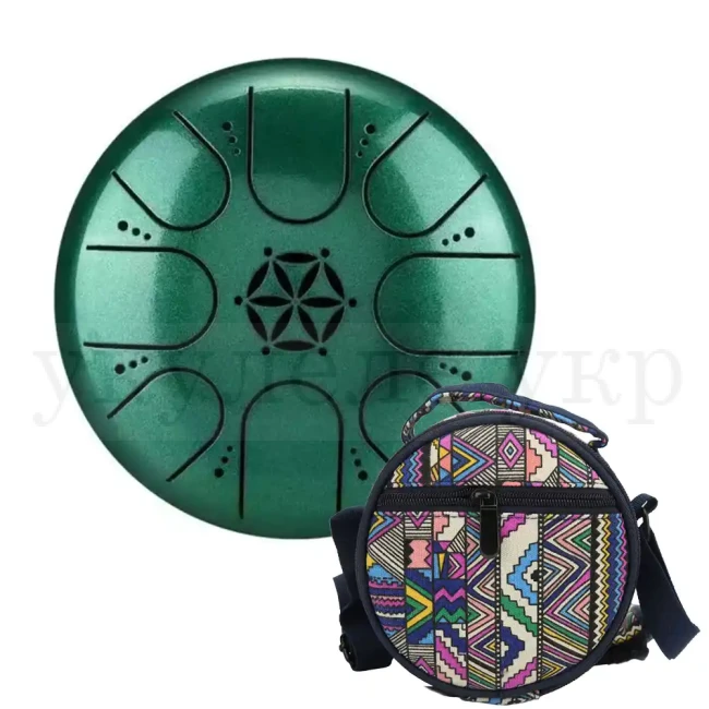 Глюкофон Hluru TCT8-5 JewelGreen 5" (13см) 8 нот Tongue Drum Titanium Steel