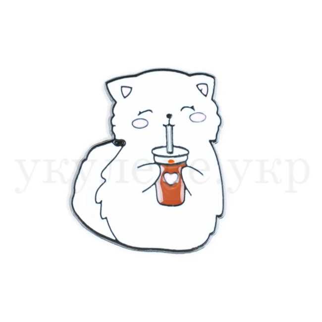 Металевий значок брошка, пін з металу "Кошеня" (pin0036)