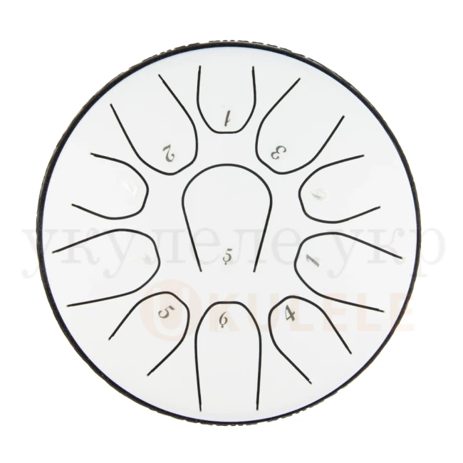 Глюкофон Hluru TOX11-6 White 6" (15см) 11 нот Tongue Drum 304 Stainless Steel