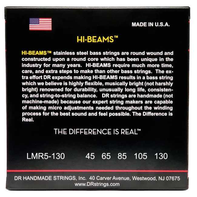 DR LMR5-130 HI-BEAM Bass - Medium - Long Scale - 5-String 45-130