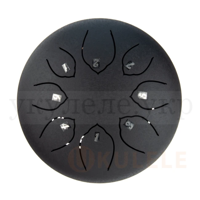Глюкофон Hluru TOY8-6 Charcoal 6" (15см) 8 нот Tongue Drum 304 Stainless Steel
