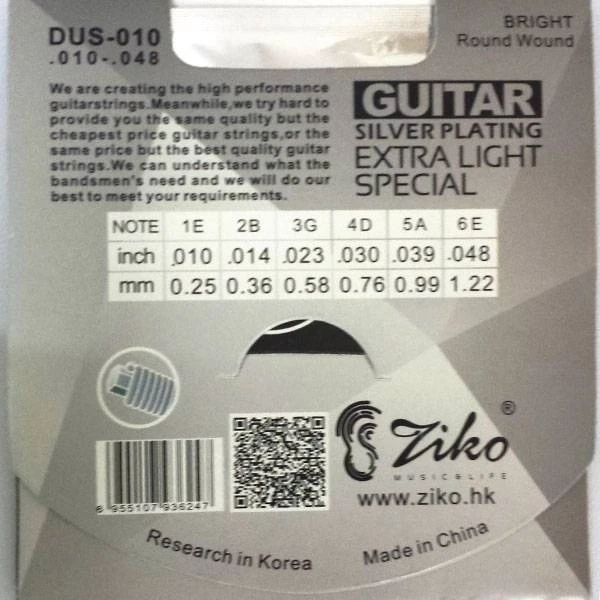 ZIKO DUS-010 Silver Wound 10-48 ZIKO DUS-010 Silver Wound 10-48