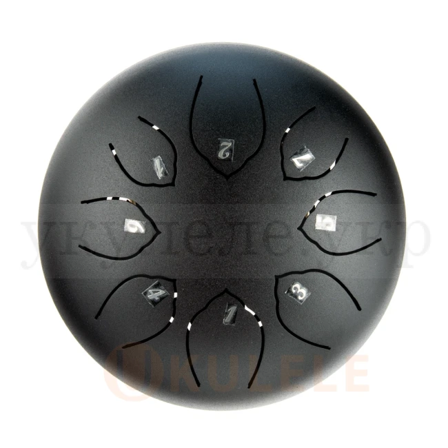 Глюкофон Hluru TOY8-6 InkBlack 6" (15см) 8 нот Tongue Drum 304 Stainless Steel