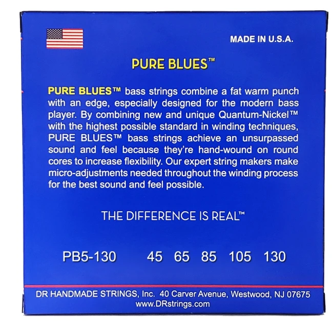 DR PB5-130 PURE BLUES Bass - Medium - 5-string 45-130