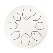 Hluru TOY8-6 White 6" (15см) 8 нот Tongue Drum 304 Stainless Steel
