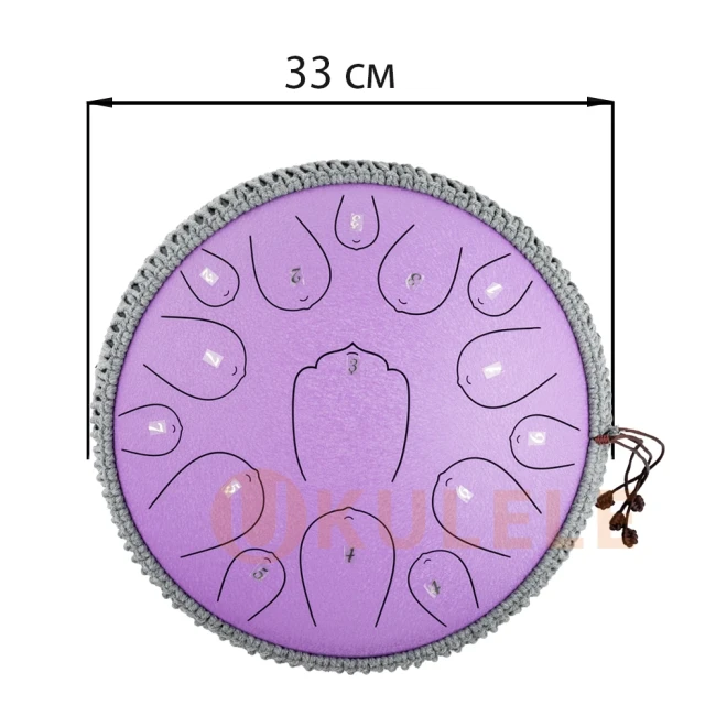 Глюкофон Hluru Huashu THL15-13 Lavander 13" (33см) 15 нот Tongue Drum Carbon Steel