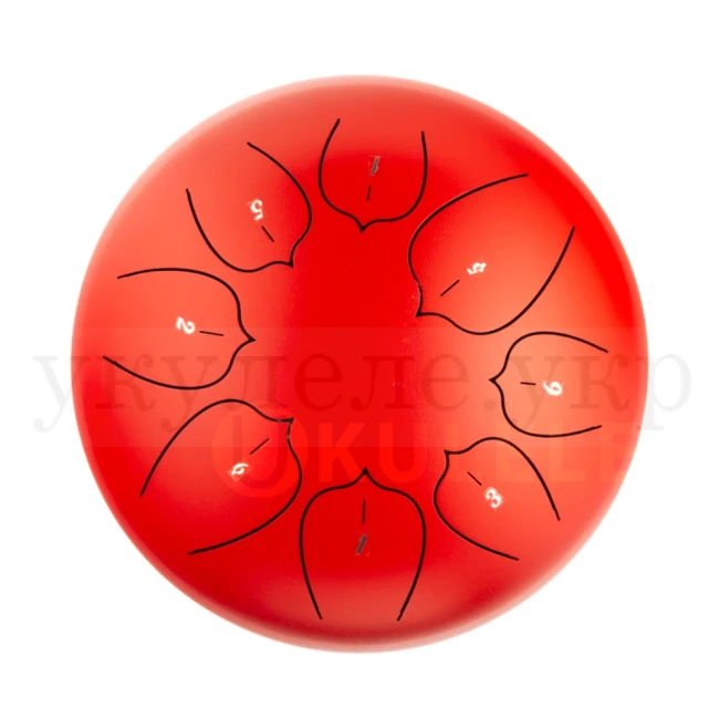 Глюкофон Hluru THL8-10 Red 10" (25см) 8 нот Tongue Drum Carbon Steel