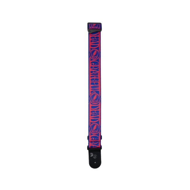 D'Addario 50GD00 Grateful Dead Guitar Strap - Steal Your Face, Red/Blue