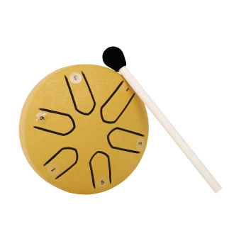 Overtone Steel Tongue Drum 3 Inch 6-Tone Golden